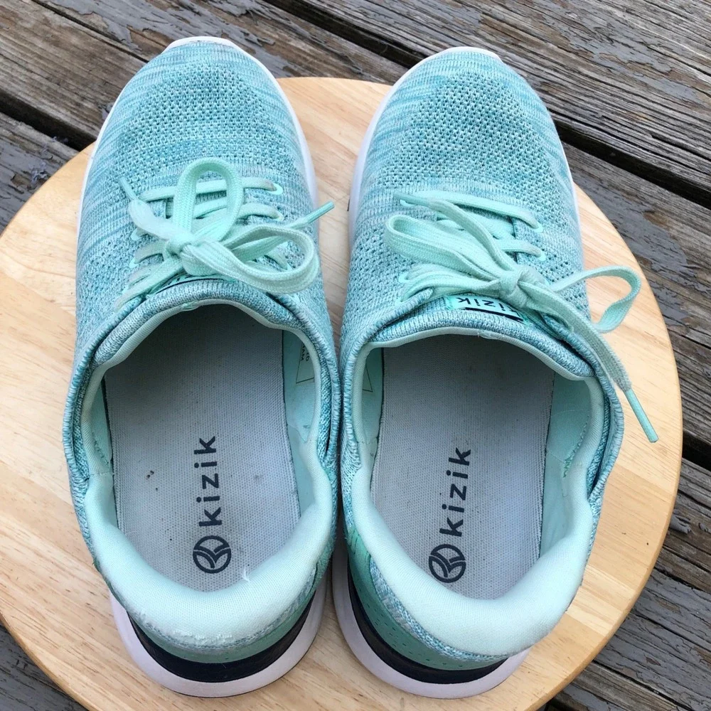 Kizik Lima Sneakers Green Womens 11 Mens 9.5 Spearmint Hands Free Knit Shoes